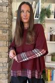 Bobby Mesh Layering Top Tartan 2 Burgundy